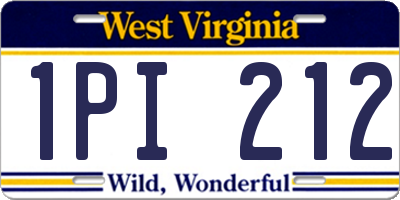 WV license plate 1PI212