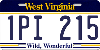 WV license plate 1PI215