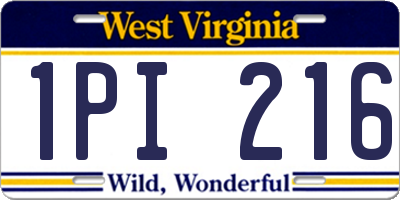WV license plate 1PI216
