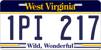 WV license plate 1PI217