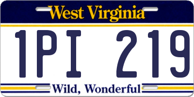 WV license plate 1PI219