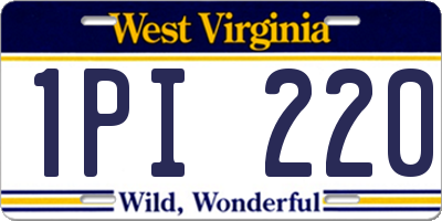 WV license plate 1PI220