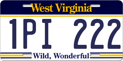 WV license plate 1PI222