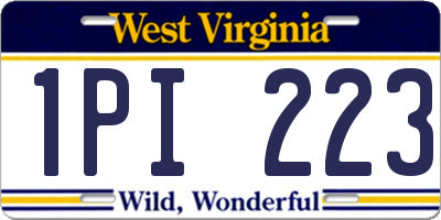 WV license plate 1PI223