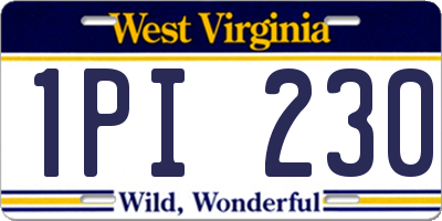WV license plate 1PI230
