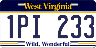WV license plate 1PI233
