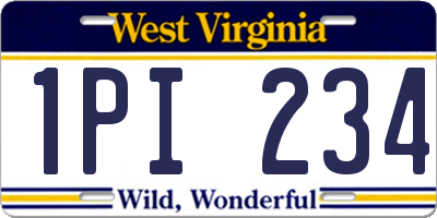 WV license plate 1PI234
