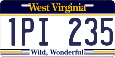 WV license plate 1PI235