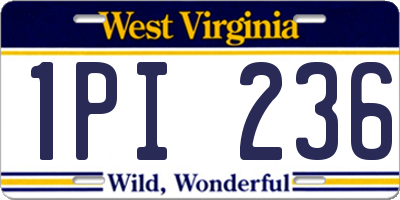 WV license plate 1PI236