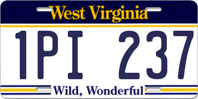 WV license plate 1PI237