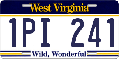 WV license plate 1PI241