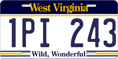WV license plate 1PI243