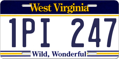 WV license plate 1PI247