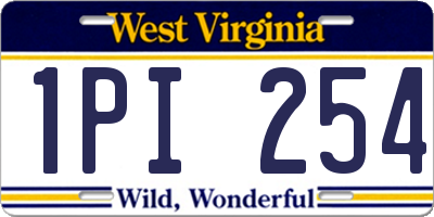 WV license plate 1PI254