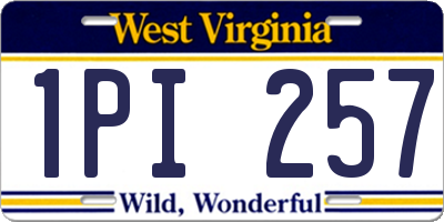WV license plate 1PI257