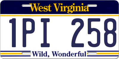 WV license plate 1PI258