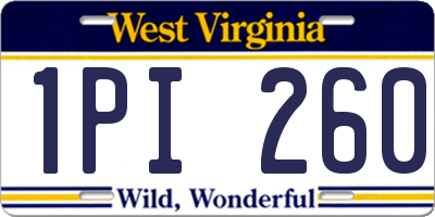 WV license plate 1PI260