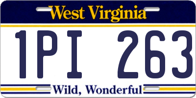 WV license plate 1PI263