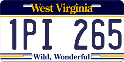 WV license plate 1PI265
