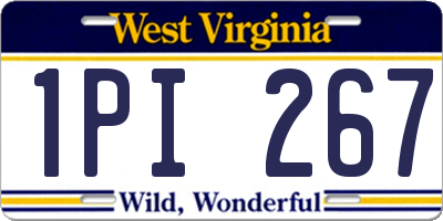 WV license plate 1PI267