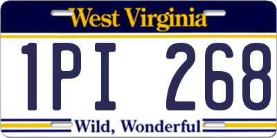 WV license plate 1PI268