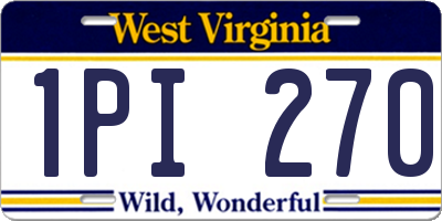 WV license plate 1PI270
