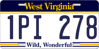 WV license plate 1PI278