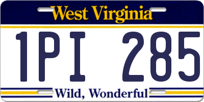 WV license plate 1PI285