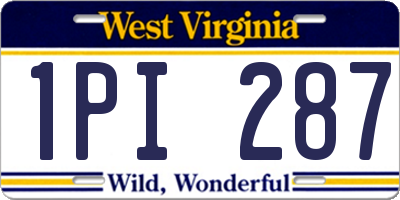 WV license plate 1PI287