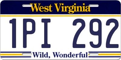 WV license plate 1PI292