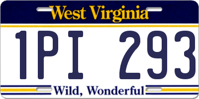 WV license plate 1PI293