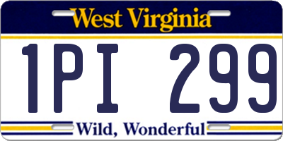 WV license plate 1PI299