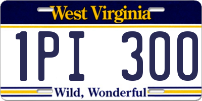 WV license plate 1PI300