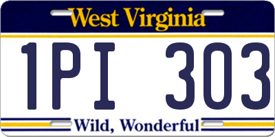 WV license plate 1PI303