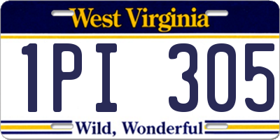 WV license plate 1PI305