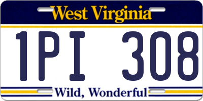 WV license plate 1PI308
