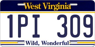 WV license plate 1PI309