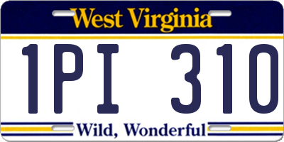 WV license plate 1PI310