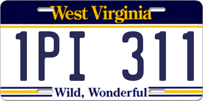 WV license plate 1PI311
