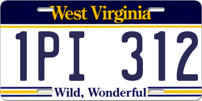 WV license plate 1PI312