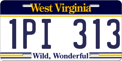 WV license plate 1PI313