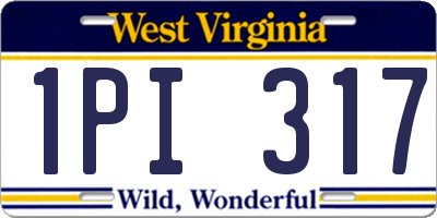 WV license plate 1PI317