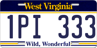 WV license plate 1PI333