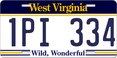 WV license plate 1PI334