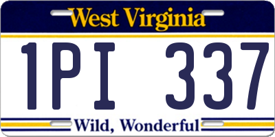 WV license plate 1PI337