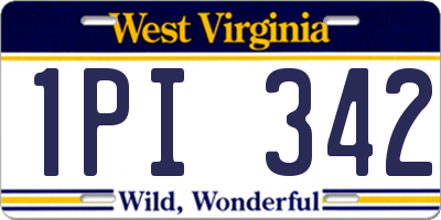 WV license plate 1PI342