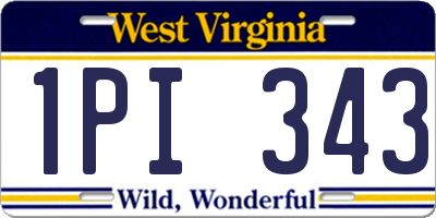 WV license plate 1PI343