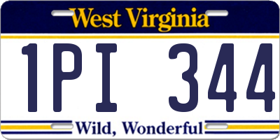WV license plate 1PI344