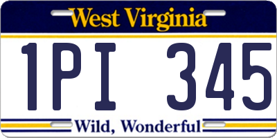 WV license plate 1PI345