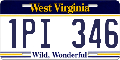 WV license plate 1PI346